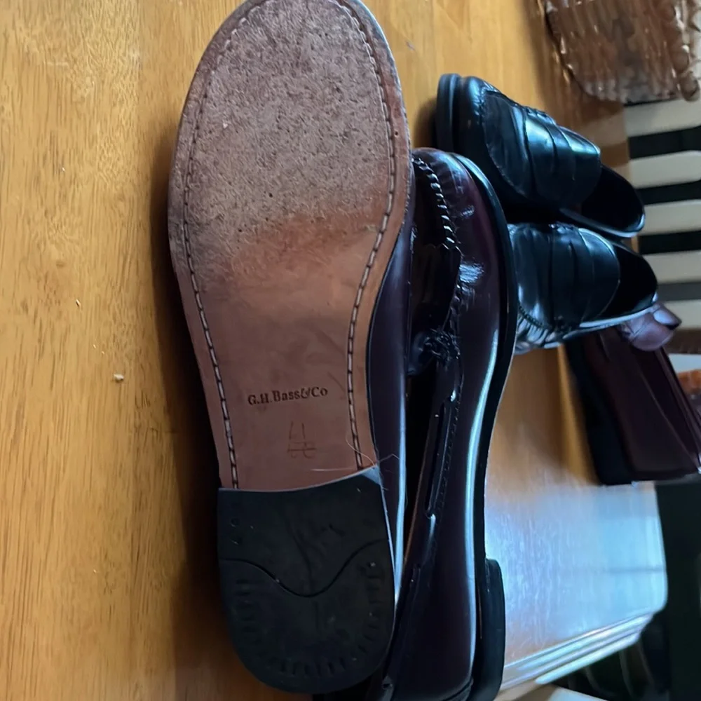 G.H. Bass & Co. Patent Tassel Loafers in Burgundy